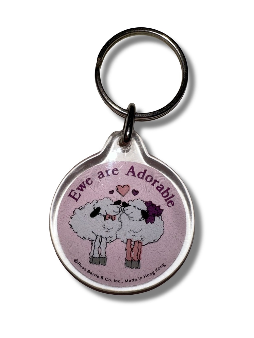 Vtg “Ewe Are Adorable” Acrylic Keychain